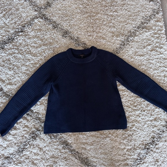 Quince Navy Ribbed Crewneck Sweater - Picture 2 of 5